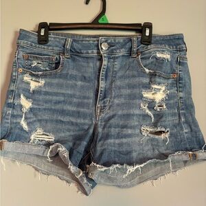 AE size 14 hi rise shortie Jean shorts